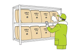 Stocktaking/order placement of raw materials