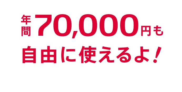 年間70,000円も自由に使えるよ!