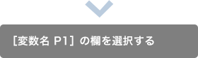 ［変数名 P1］の欄を選択する